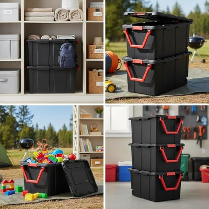 40 Gallon Extra Large Rolling Storage Bins 2-Pack, - Image 2
