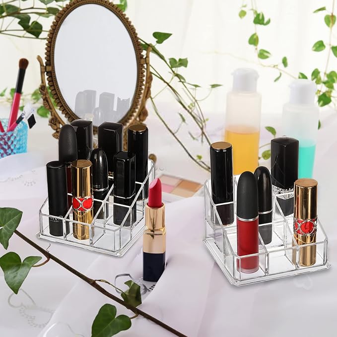 Foraineam 6 Pack Lipstick Holder Organizer, 9 Spaces Clear Lip Stick Storage - Image 5