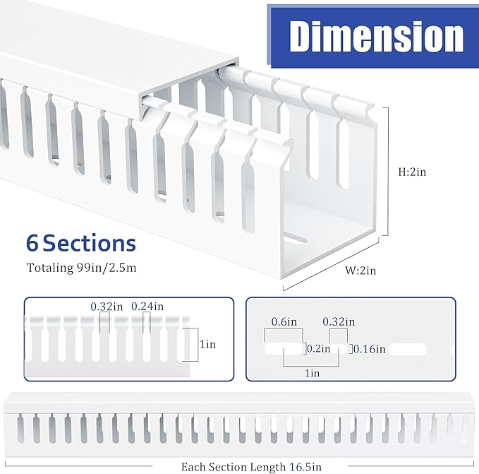 ZhiYo 99in Professional Server Rack Cable Management Raceway, H2 x W2in Cable - Image 2