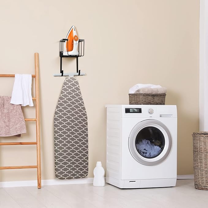 ORLESS Over The Door/Wall Mount Ironing Board Hanger, Laundry Room Iron and - Image 3