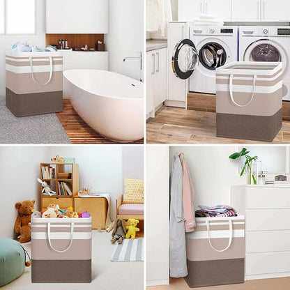 HomeHacks 2-Pack Large Laundry Basket, Waterproof, Freestanding Laundry Hamper - Image 6