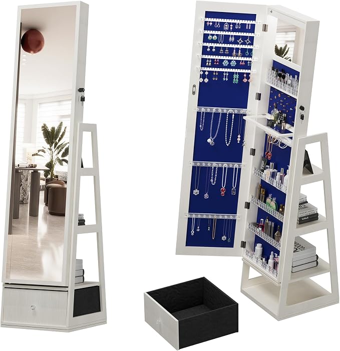 Montary Jewelry Cabinet with Full-Length Mirror - Image 4