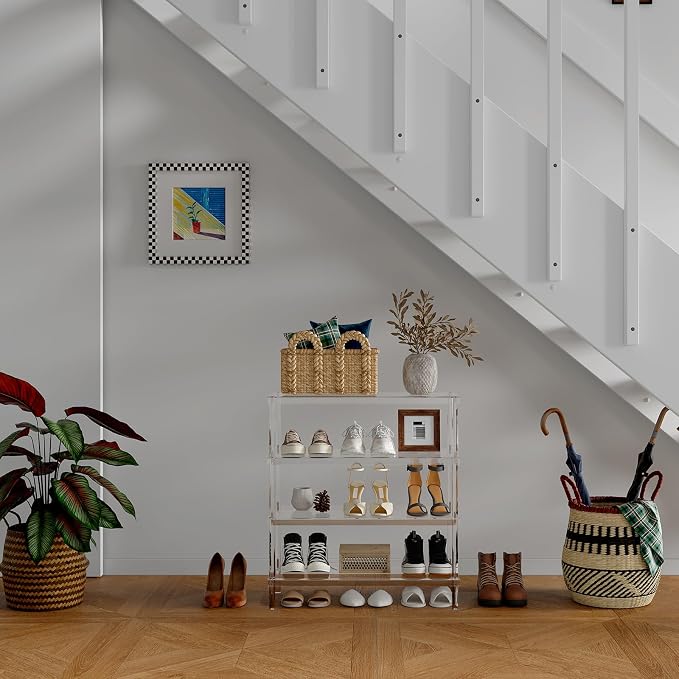 Aquiver 4-Tier Acrylic Shoe Rack - Image 8