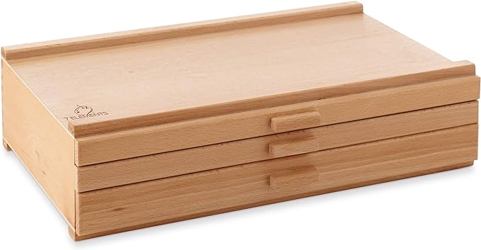 7 Elements 3 Drawer Wooden Artist Storage Supply Box - Image 4