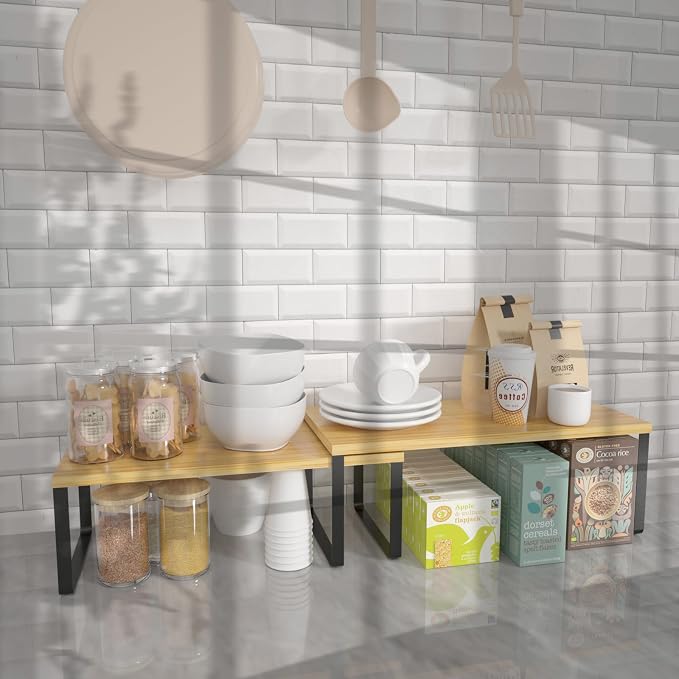 NEX Kitchen Cabinet and Counter Shelf Organizer, Stackable & Expandable - Image 5