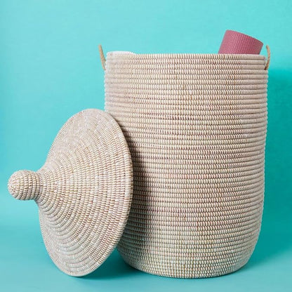 Tall Large Decorative Wicker Storage Basket by Senegalo