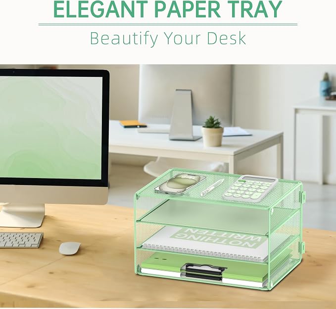 DALTACK 3 Tier Letter Tray Paper Organizer - Image 3