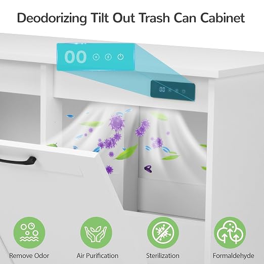 JAXPETY Double Tilt Out Trash Cabinet, Kitchen Hidden Garbage Can - Image 2