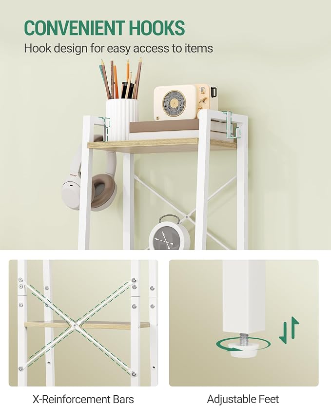 Hzuaneri Ladder Shelf, Freestanding Corner Storage Shelf | Bookcase - Image 7