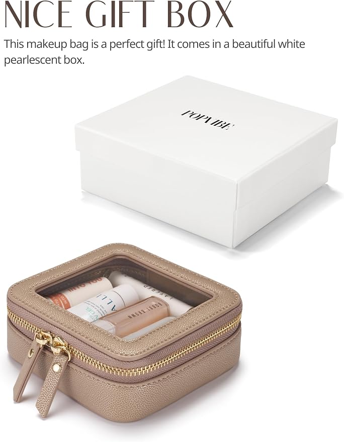 Popvibe Clear Makeup Bag Travel Cosmetic Case Transparent Toiletry Bag - Image 6