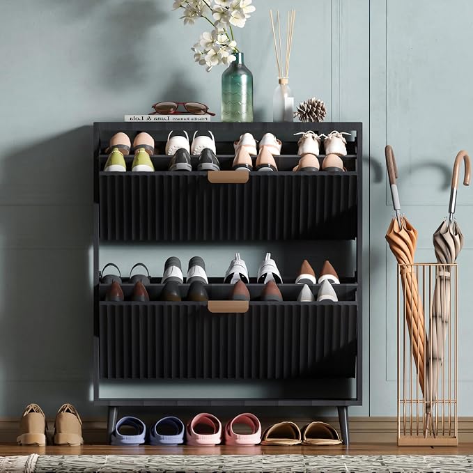 Shoe Cabinet Storage, Modern Freestanding Organizer by QIVOMIX