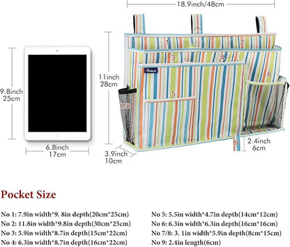 Surblue Bedside Caddy Hanging Bed Organizer Storage Bag Pocket - Image 5