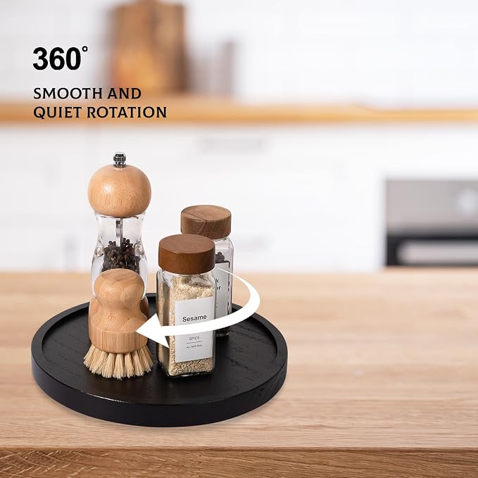 Wood Lazy Susan Organizer Kitchen Turntable - Image 4