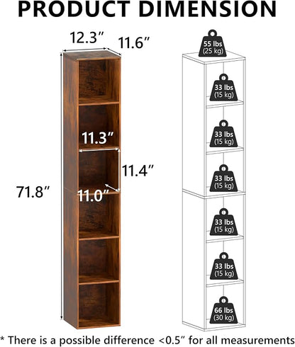 6 Cube Storage Organizer, 6 Tier Cube Low Bookcase Freestanding Storage Display - Image 3