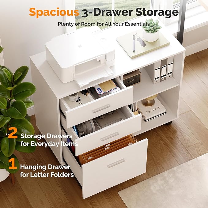 VINGLI 3 Drawer Wood Lateral File Cabinet - Image 4