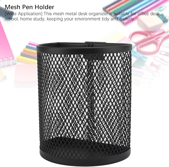 AYNEFY Wall Mounted Pencil Holder, Mesh Stainless Steel Pen Basket - Image 4