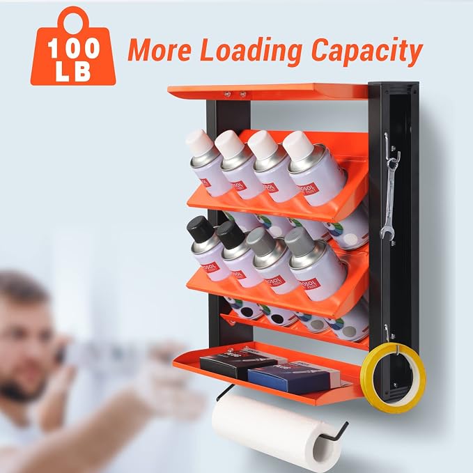 Wallmaster Spray Can Holder, Lube Can Wall Mount Storage Rack Heavy Duty Paint - Image 4