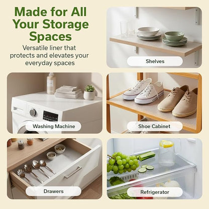 EVALAND Shelf Liners for Kitchen Cabinets Non-Adhesive 21.6" x 20 FT Clear - Image 4