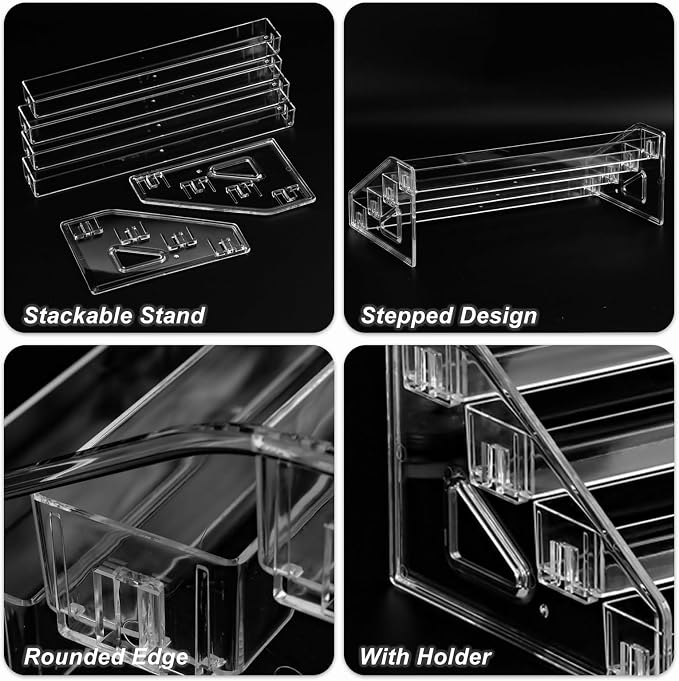 SUTOKAKA 4-Tier Clear Acrylic Nail Polish Organizer Stand | 4-layer organizer - Image 5