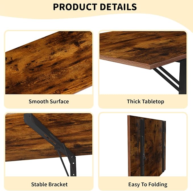 GOYLSER Wall Mounted Folding Table Floating Desk - Image 7