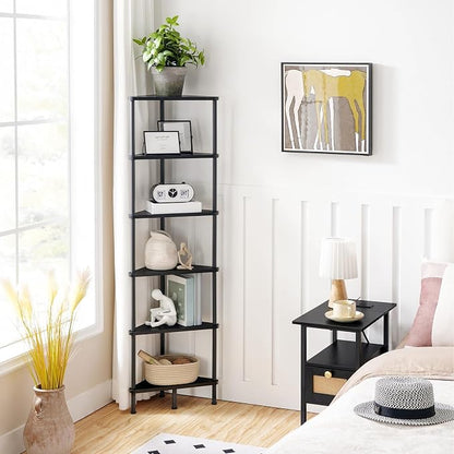 HOOBRO Corner Shelf Stand, Industrial 6-Tier Corner Bookshelf - Image 4