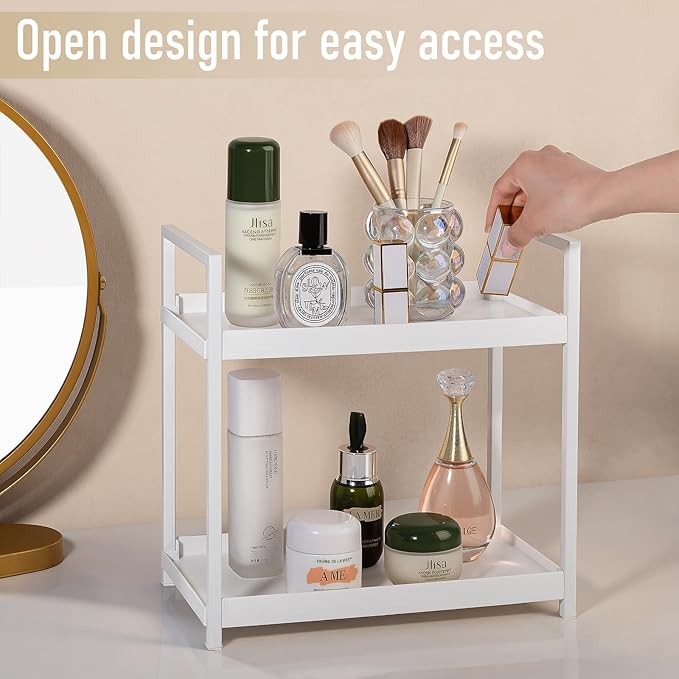 Anyoifax Bathroom Counter Organizer 2 Tier Vanity Storage Countertop Shelf - Image 6