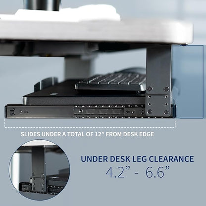 VIVO Large Height Adjustable Under Desk Keyboard Tray, 27 x 11 inch Slide-Out - Image 5