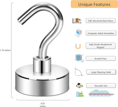 Neosmuk Magnetic Hooks, Heavy Duty 40lb+ Strong Magnet Hook - Image 2