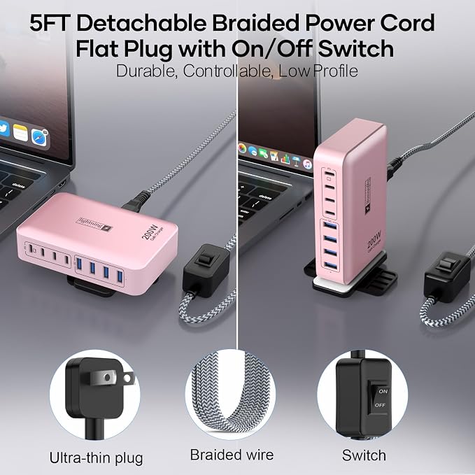 8-Port USB C Fast Charger Block 200W - Image 5