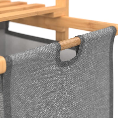 ClosetMaid Bamboo Laundry Hamper and Shelf, 2 Sliding Bag Sections, Laundry - Image 7