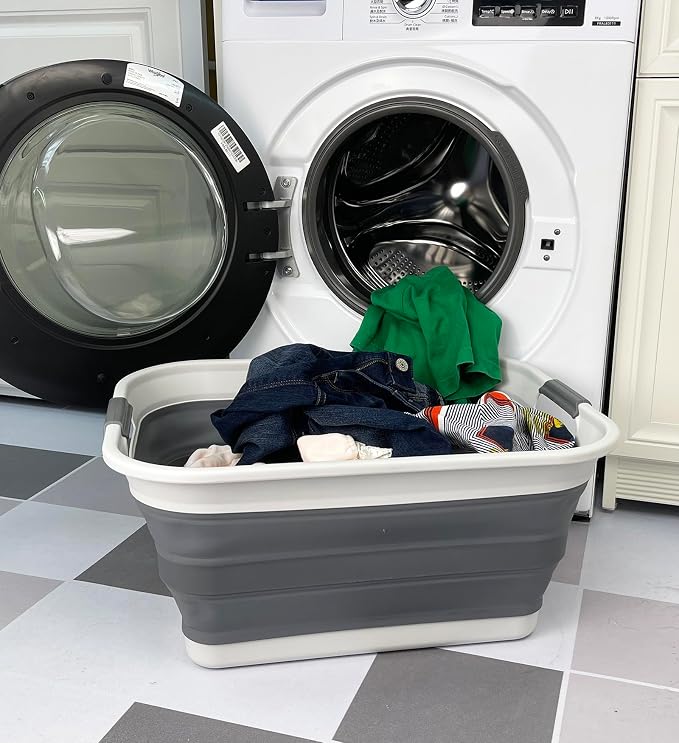 SAMMART 42L Collapsible Plastic Laundry Basket - Image 2