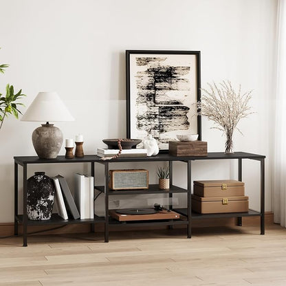 HOOBRO TV Stand with Power Outlets to 75 Inches, TV Console Table with Open - Image 4