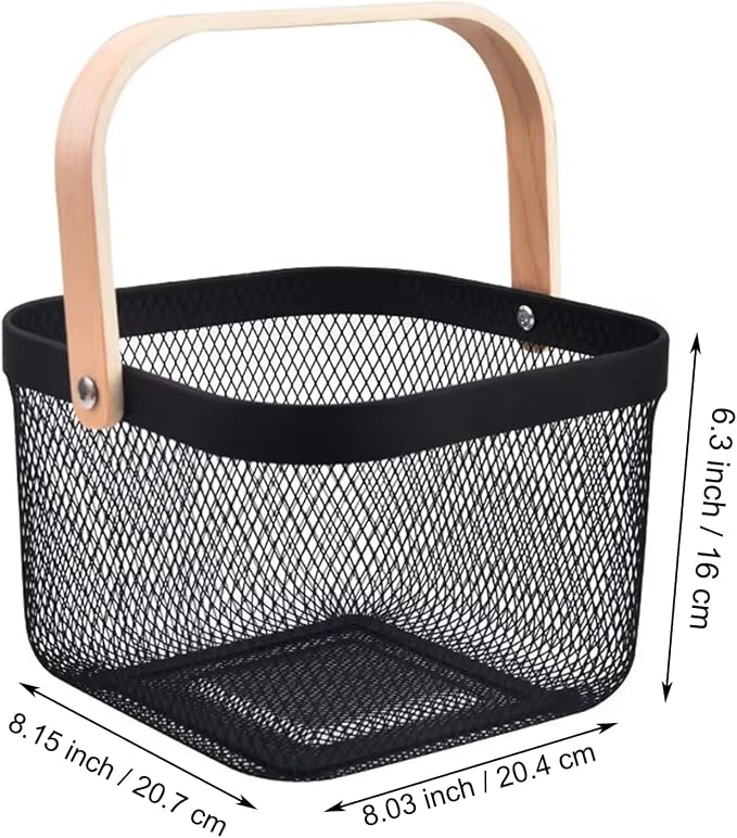 AJIODA Metal Mesh Wire Basket, Small Steel Basket - Image 3