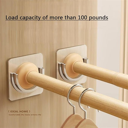 Closet Rods, Adjustable Imitation Wood Closet Rod - Image 3