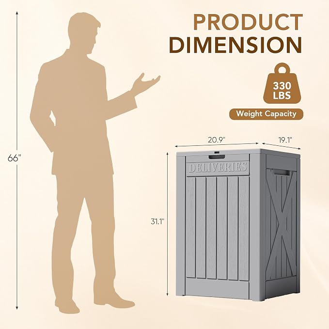 Lockable Outdoor Storage Box 52 Gallon, All-Weather Resin Deck Box - Image 7