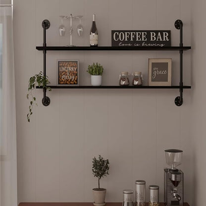 HDDFER Floating Bookshelf Shelves Industrial Pipe Shelving Pipe Shelf Rustic by industrialpipeshelving