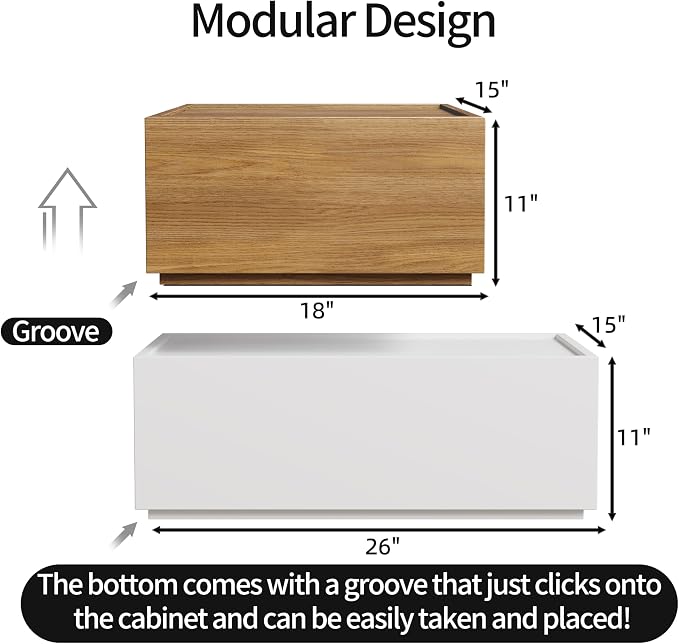 Modern Nightstand Modular Stackable Drawers Modular Storage Bedroom Furniture - Image 2