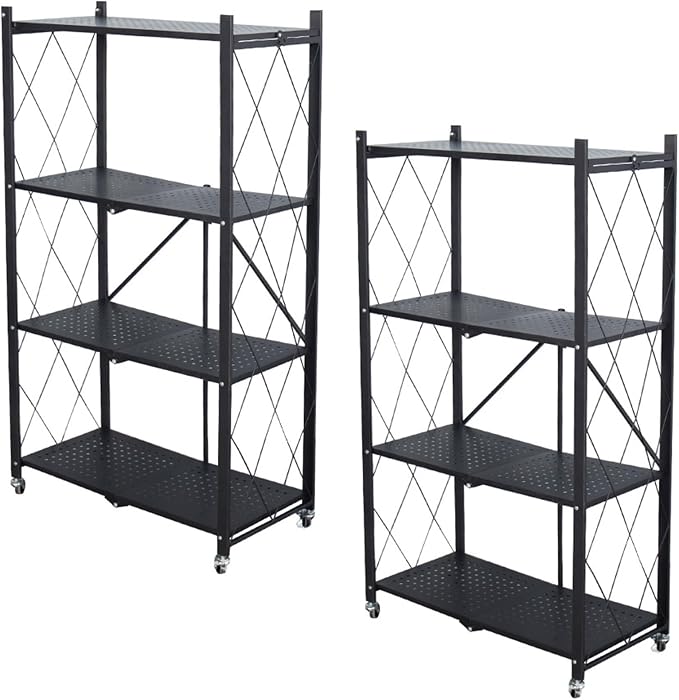 Life Hacks 2pcs 4-Tier Foldable Shelves by 1