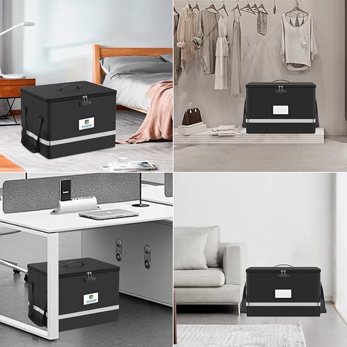 Fireproof File Box with Lock, 5200℉ Document Organizer, Reflective Strip - Image 5
