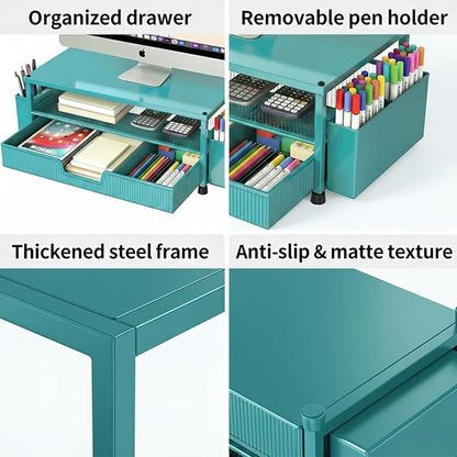 ECOLOVI Desk Organizer and Accessories, 2-Tier Computer Monitor Stand Rise - Image 3