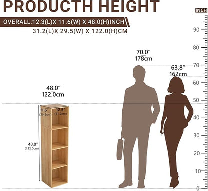 4 Cube Storage Organizer, 4 Tier Cube Low Bookcase Freestanding Storage Display - Image 3