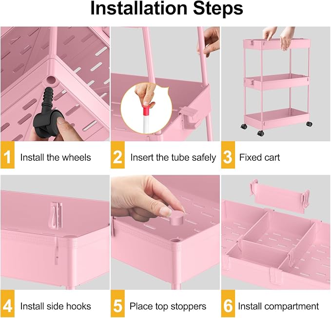 SPACELEAD 3 Tier Rolling Cart - Image 2