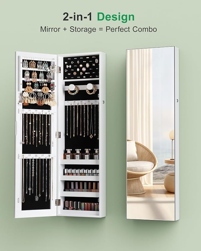 Nicetree Mirror Jewelry Cabinet, Jewelry Armoire - Image 6