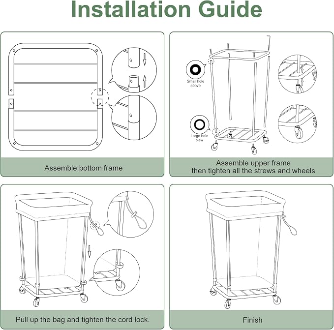 160L Rolling Laundry Basket - Image 8