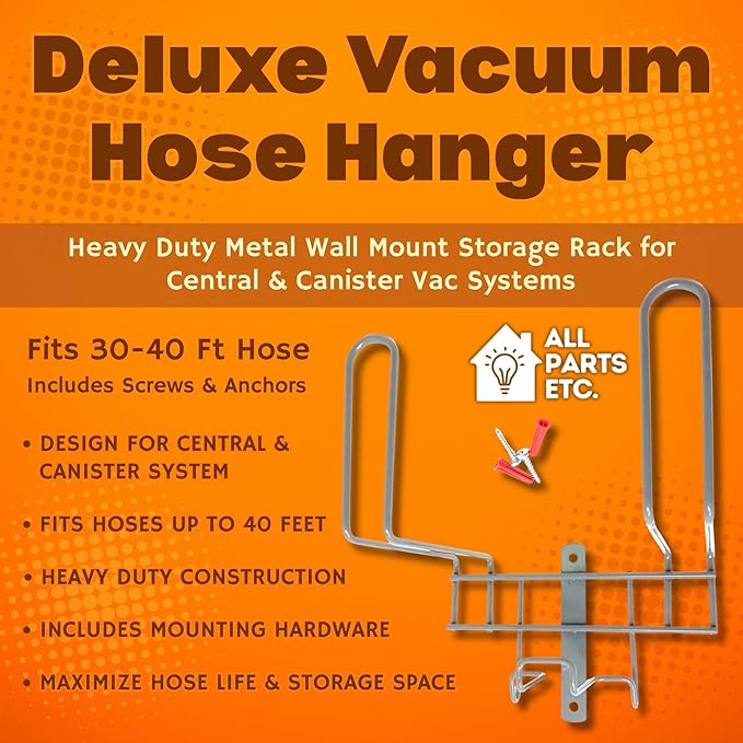 Deluxe Vacuum Hose Hanger – Heavy Duty Metal Wall Mount Storage Rack - Image 2