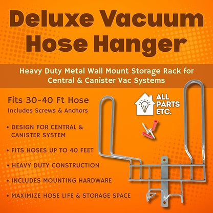 Deluxe Vacuum Hose Hanger – Heavy Duty Metal Wall Mount Storage Rack - Image 2