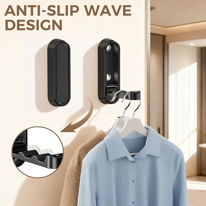 4-Pack Heavy Duty Zinc Alloy Folding Wall Hooks - Image 5