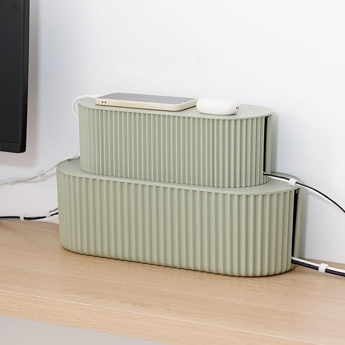 Green Cable Management Box, Power Strips Hider Cover Under TV and Desk - Image 7