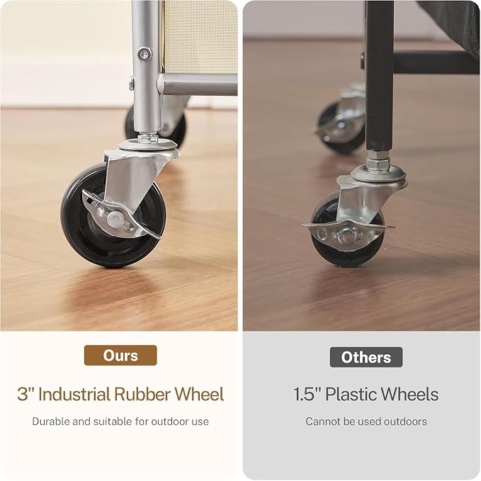 Laundry Basket with Wheels, Rolling Laundry Sorter Cart with Side pockets - Image 5