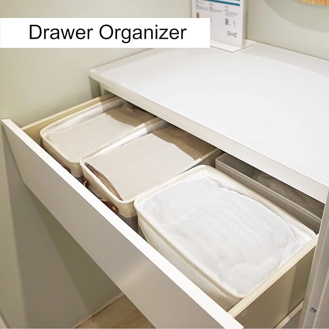 HNZIGE Small Storage Baskets for Organizing Fabric Baskets for Shelves - Image 3